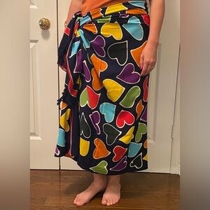 Heart print multicolour Sarong
